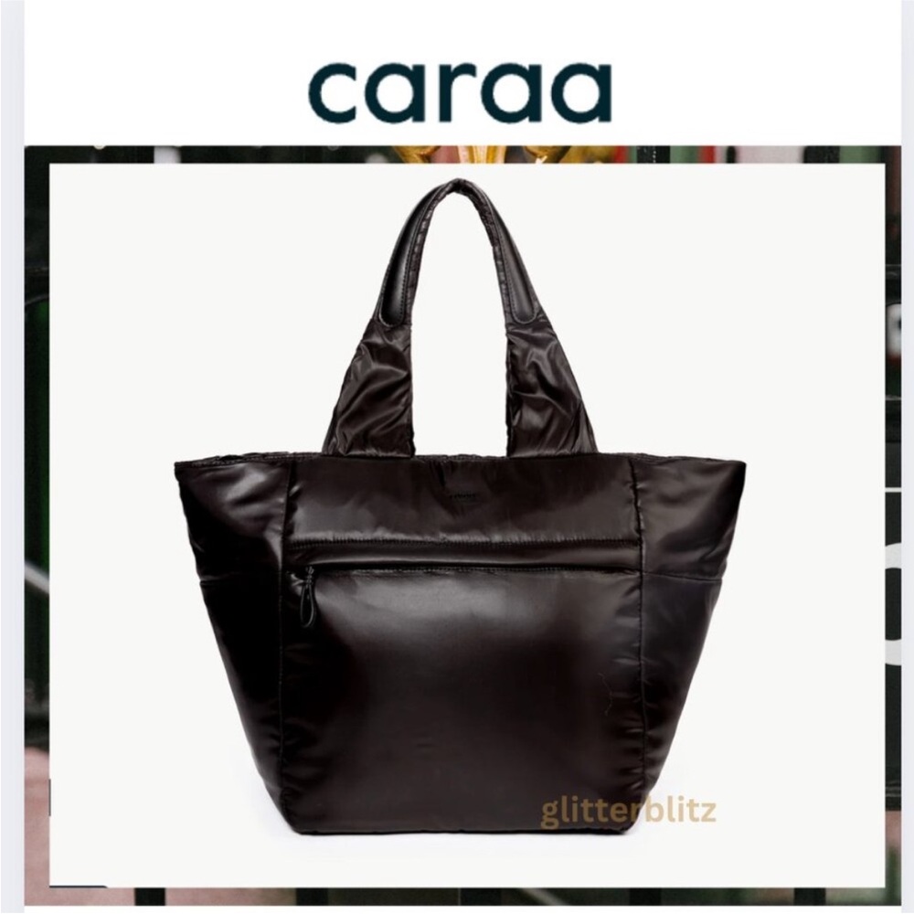 Caraa Shiny Black Tote Bag